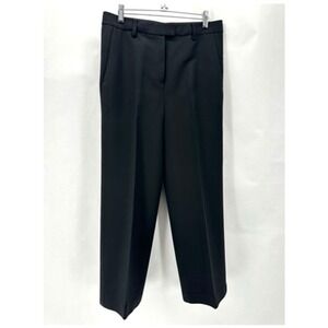 Alexander Wang Wide Leg Dress Pants Womens 6 Black Wool Quiet Luxury Career Goth